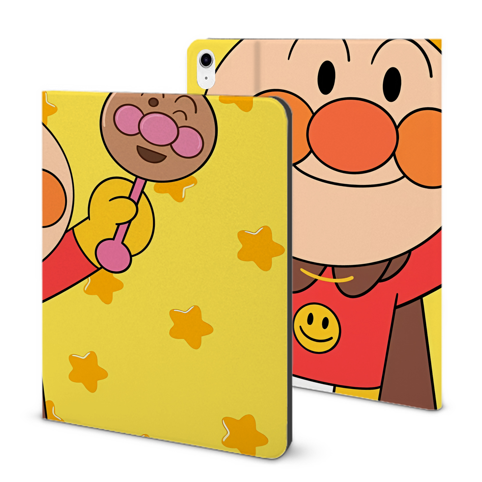 （画像用） アンパンマン Anpanman IPad ケース ブック型 PUレザー TPU 耐衝撃 軽量 薄型 ペン収納なし 全面保護 IPad 各モデル対応